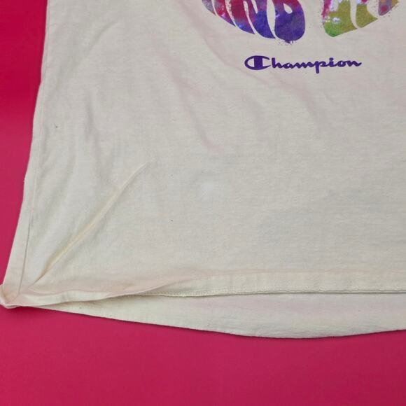 Champion Graphic T-Shirt Keep Your Mind Open Rainbow Psychedelic Print Size L - Picture 2 of 15